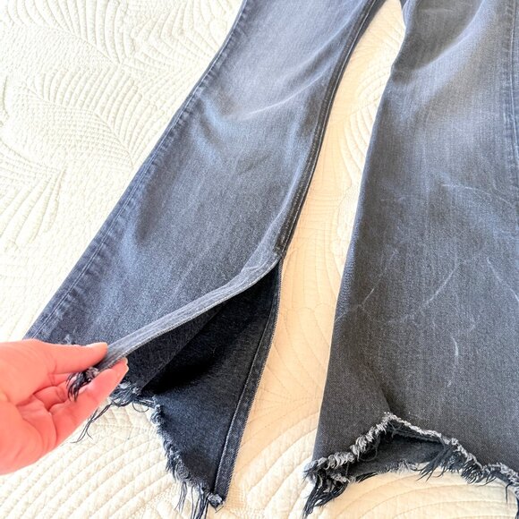 Rag & Bone Nina High Rise Flare Black Onyx Flare Leg Raw Hem Jeans Size 27 - Picture 10 of 15